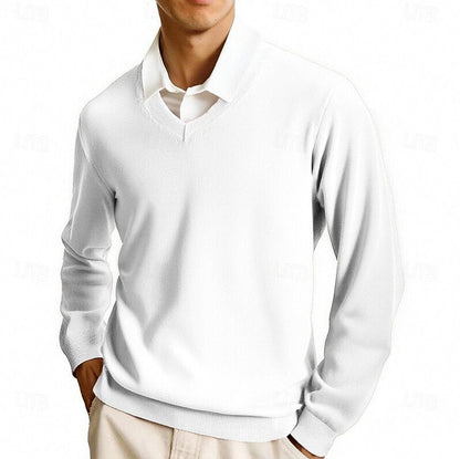 Knit V Neck Long Sleeve Sweater