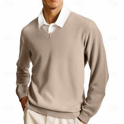 Knit V Neck Long Sleeve Sweater