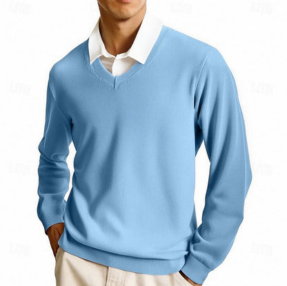 Knit V Neck Long Sleeve Sweater
