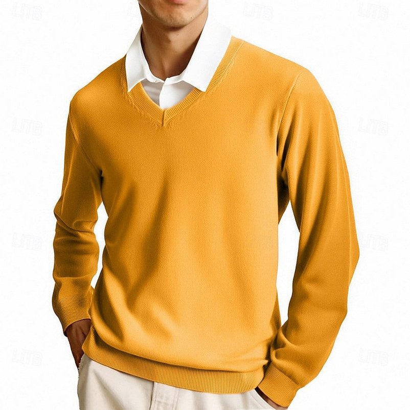 Knit V Neck Long Sleeve Sweater