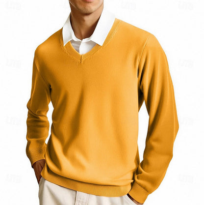 Knit V Neck Long Sleeve Sweater