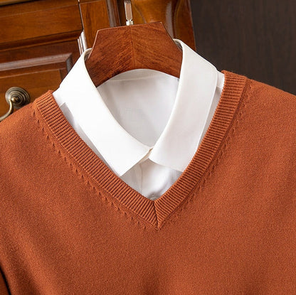 Knit V Neck Long Sleeve Sweater