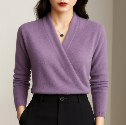 Knit Wrap Long Sleeve Sweater