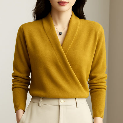 Knit Wrap Long Sleeve Sweater