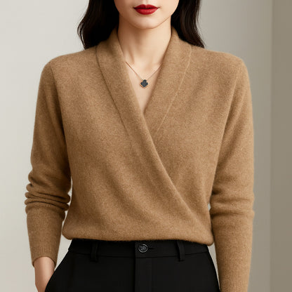 Knit Wrap Long Sleeve Sweater