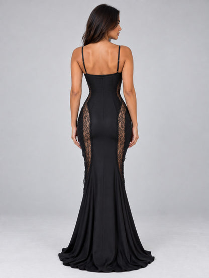 Lace Corset Sweetheart Mermaid Maxi Dress