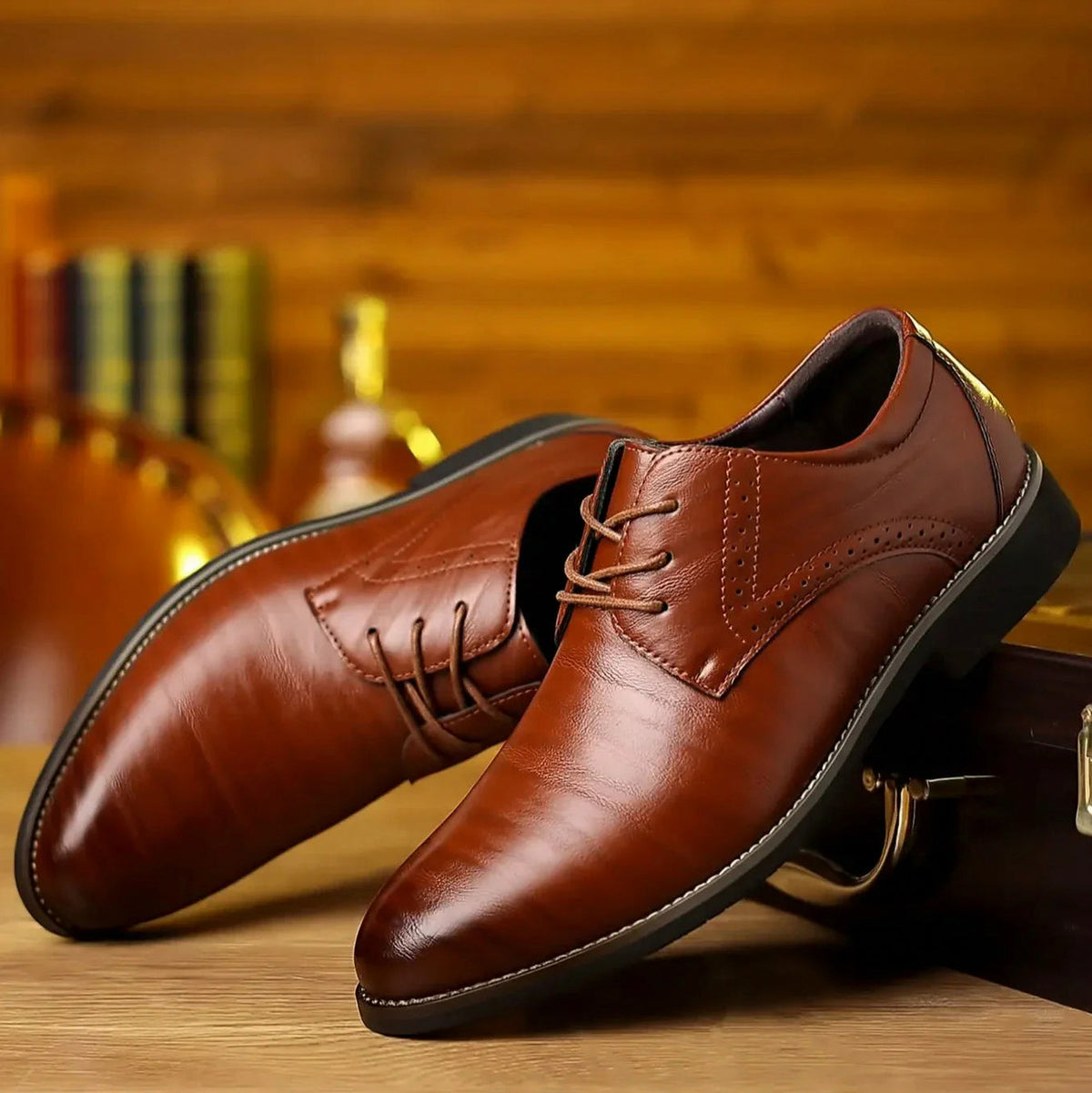 Leather Brogue Oxford Dress Shoes