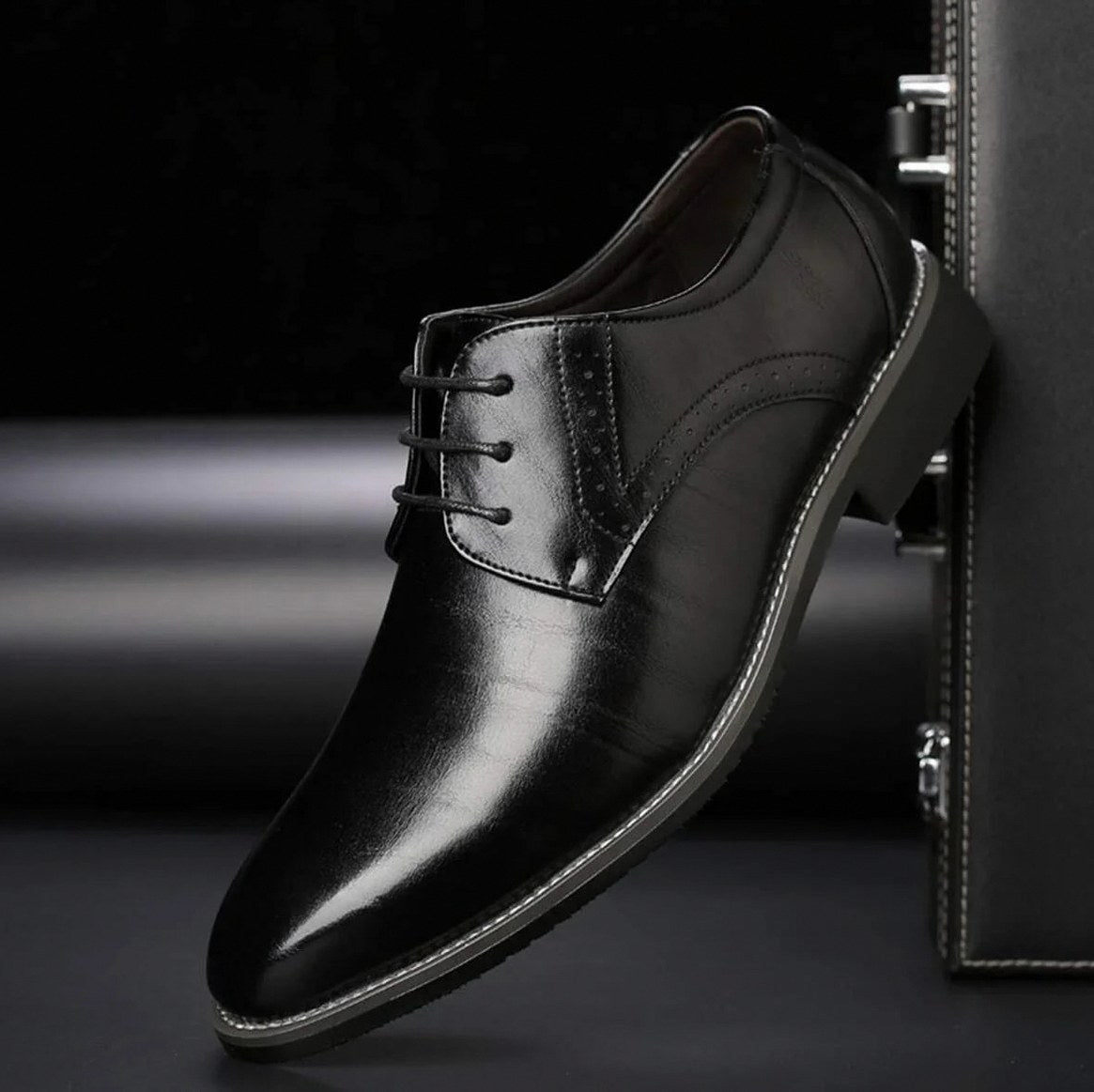 Leather Brogue Oxford Dress Shoes