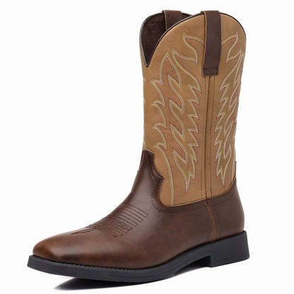 Leather Embroidered Western Cowboy Boots