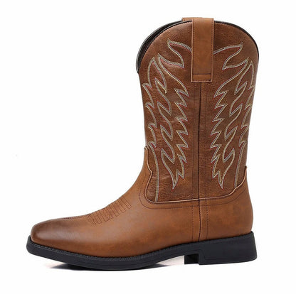 Leather Embroidered Western Cowboy Boots