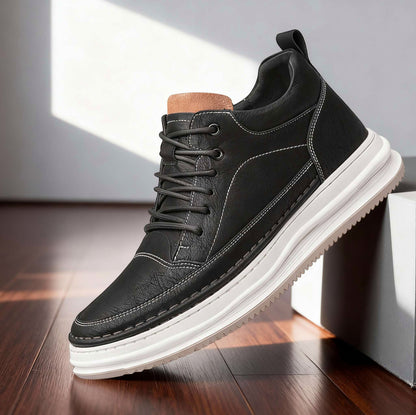 Leather Lace Up Low Top Sneakers