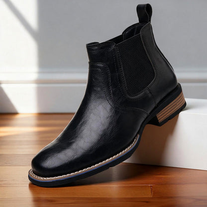 Leather Low Cut Chelsea Boots