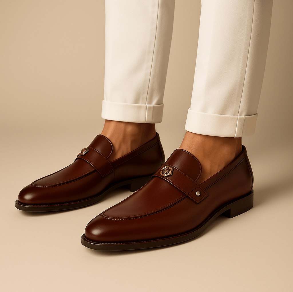 Leather Slip On Dress Loafers