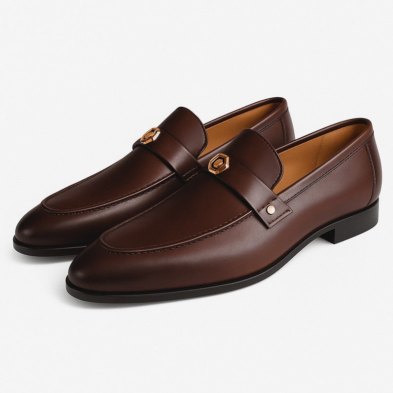 Leather Slip On Dress Loafers