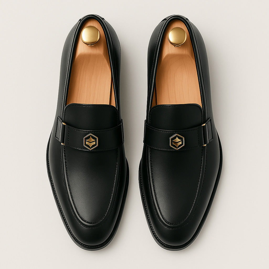 Leather Slip On Dress Loafers