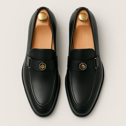 Leather Slip On Dress Loafers
