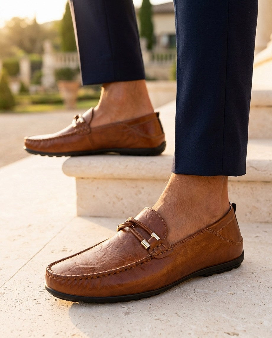 Leather Slip On Driving Loafers