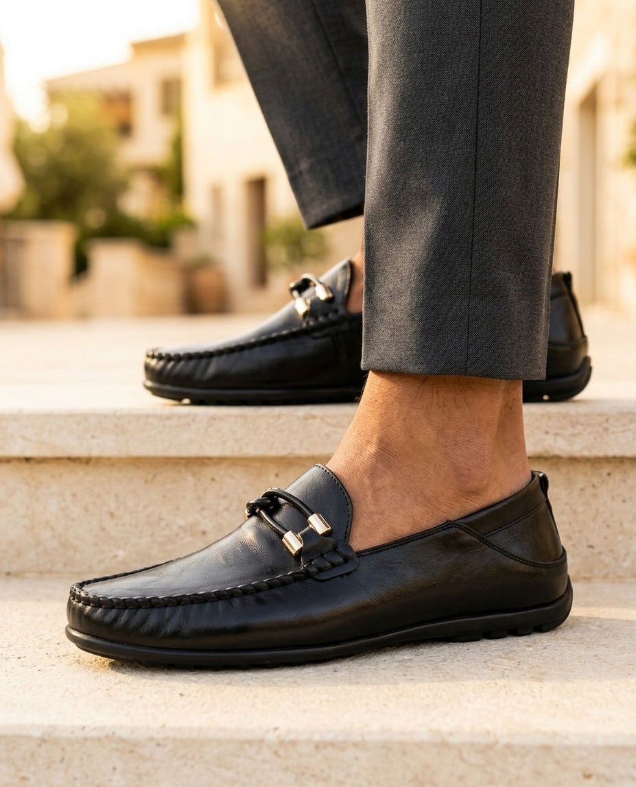 Leather Slip On Driving Loafers