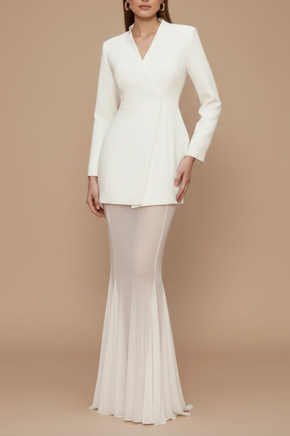Long Sleeve Belted Blazer Maxi Dress