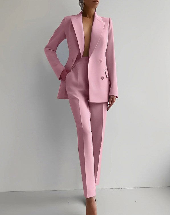 Long Sleeve Blazer and Pants Suit Set