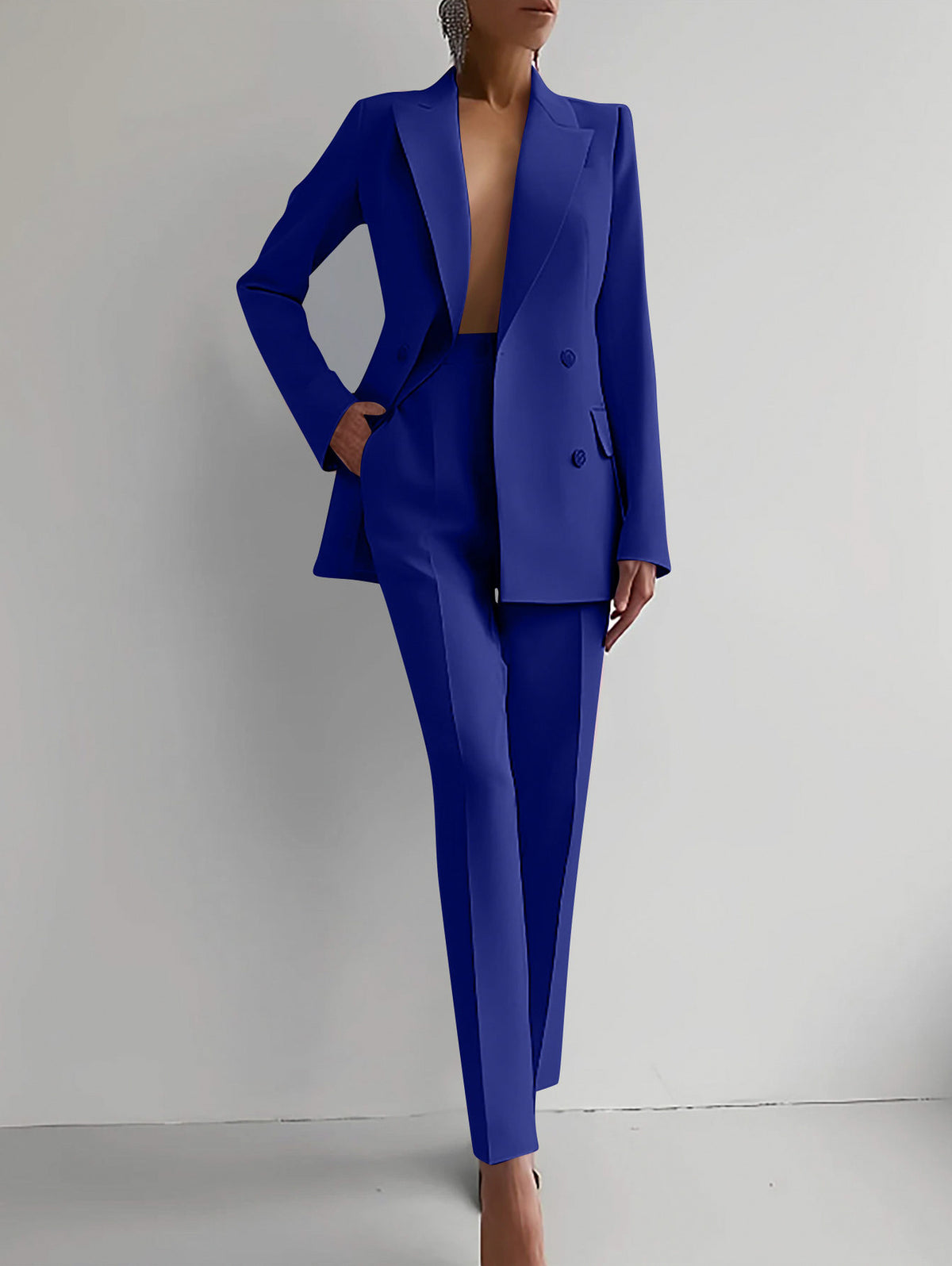 Long Sleeve Blazer and Pants Suit Set