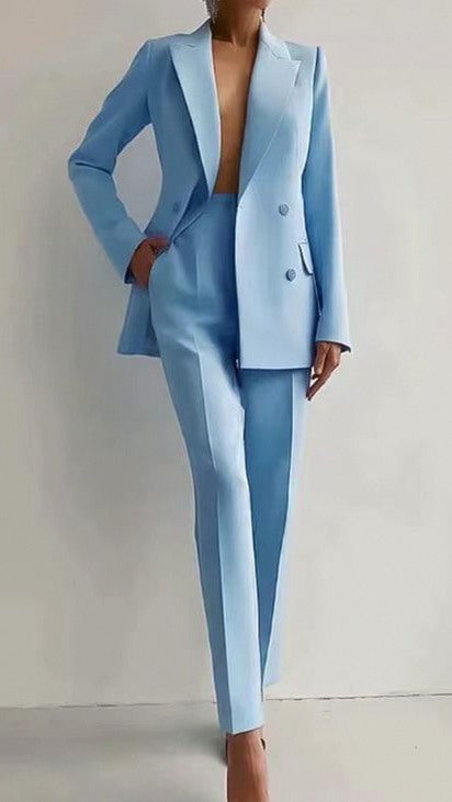 Long Sleeve Blazer and Pants Suit Set