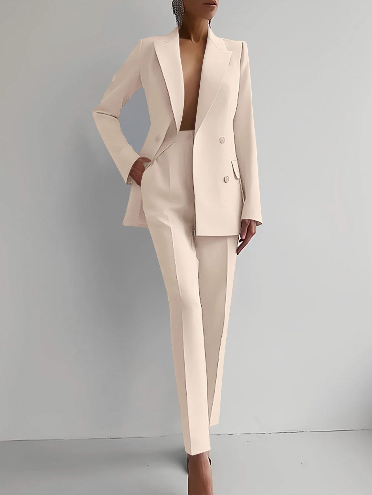 Long Sleeve Blazer and Pants Suit Set