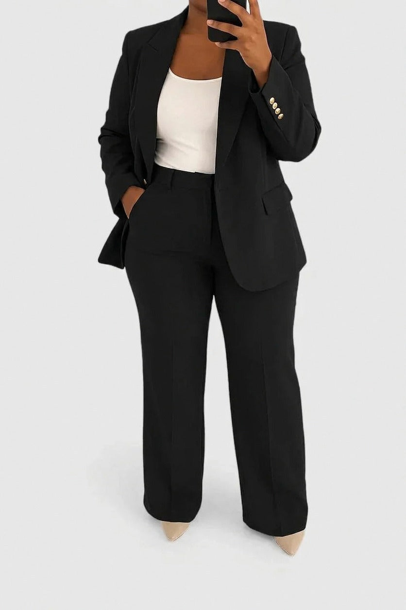 Long Sleeve Blazer Two Piece Set
