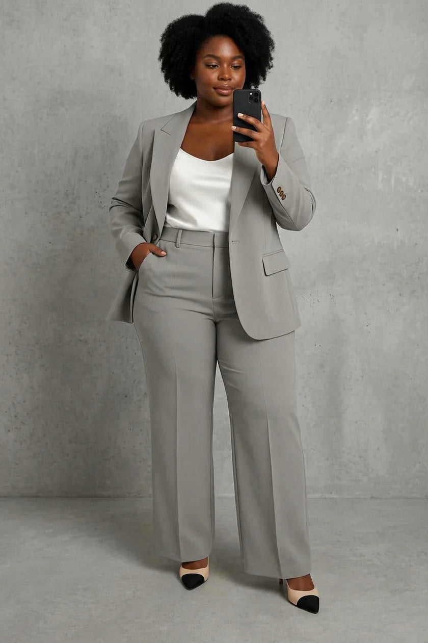 Long Sleeve Blazer Two Piece Set