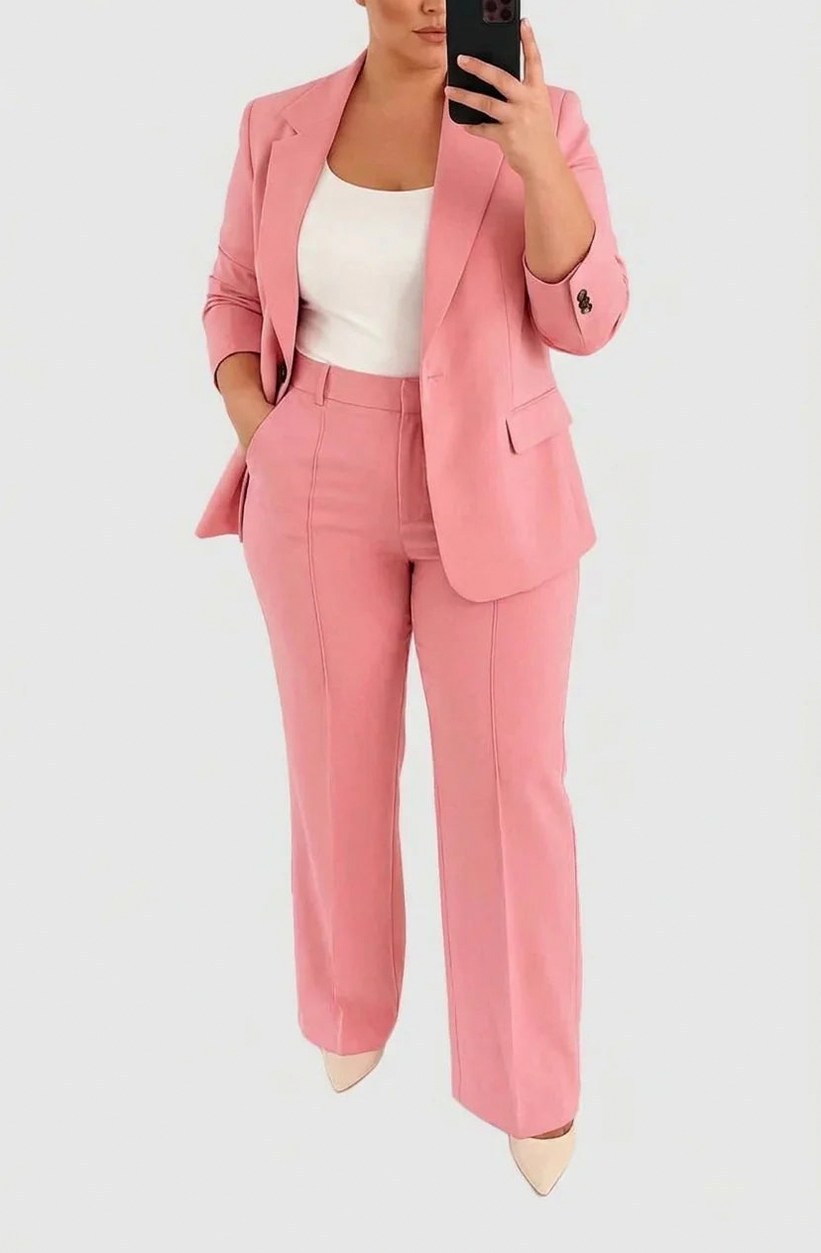 Long Sleeve Blazer Two Piece Set