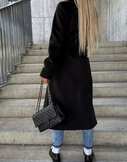 Long Sleeve Double Breasted Maxi Coat