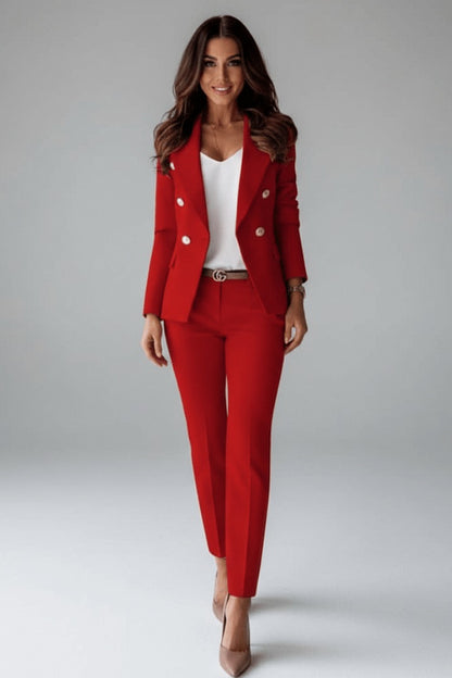 Long Sleeve Double Breasted Two Piece Pant Set