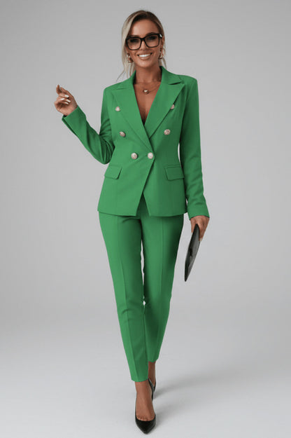 Long Sleeve Double Breasted Two Piece Pant Set