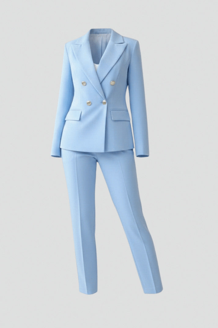 Long Sleeve Double Breasted Two Piece Pant Set