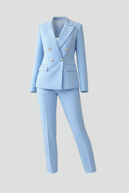 Long Sleeve Double Breasted Two Piece Pant Set