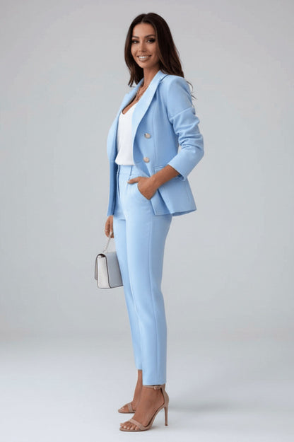 Long Sleeve Double Breasted Two Piece Pant Set