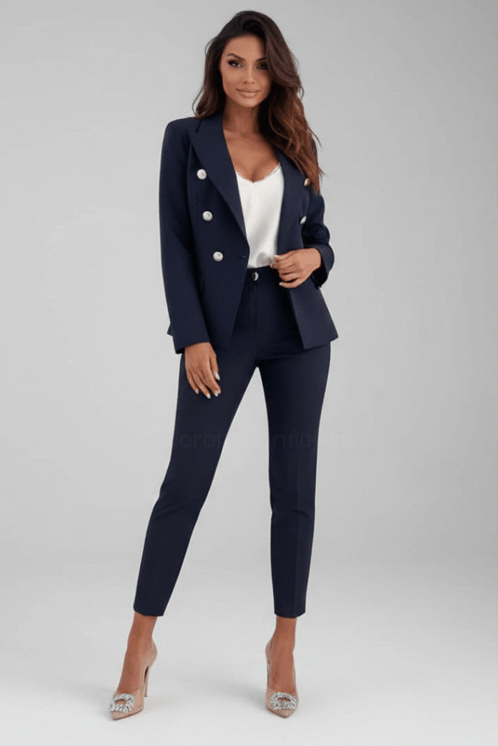 Long Sleeve Double Breasted Two Piece Pant Set