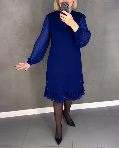 Long Sleeve Ruffle Hem Mini Dress