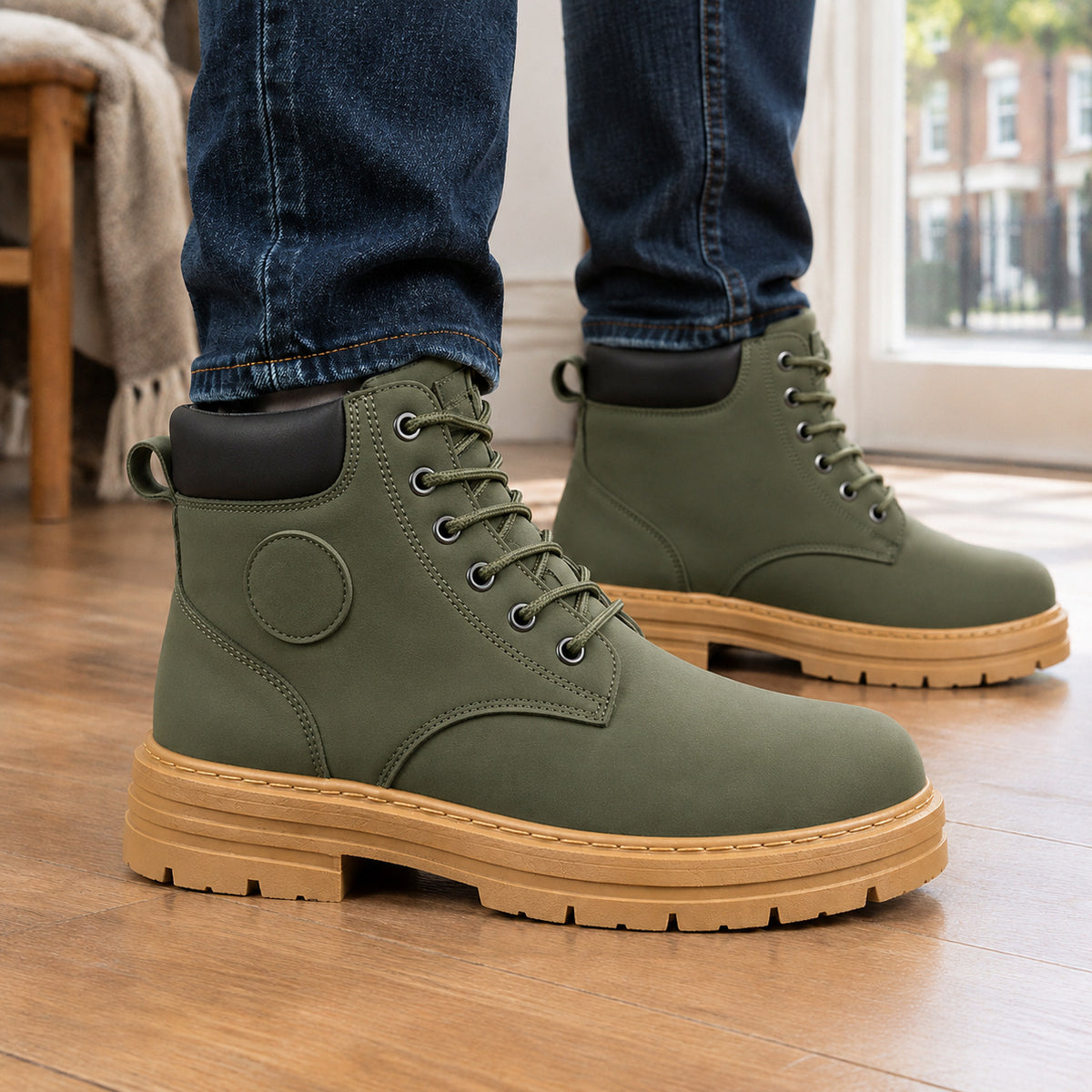 Lug Sole Lace Up Boots
