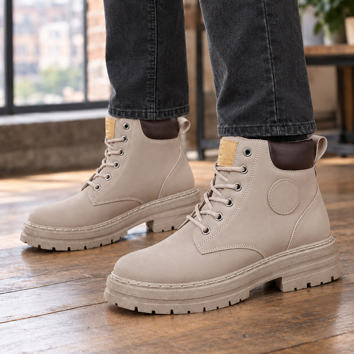 Lug Sole Lace Up Combat Boots