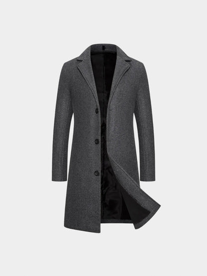 Longline Notch Lapel Overcoat