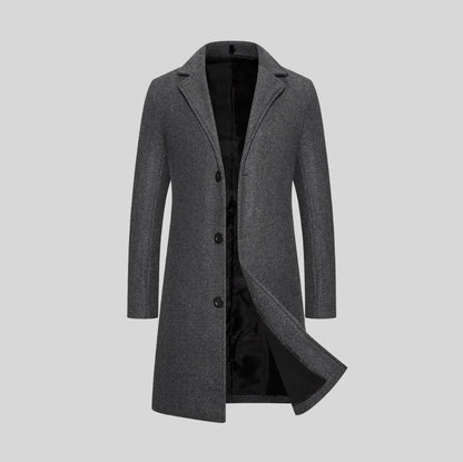 Longline Notch Lapel Overcoat