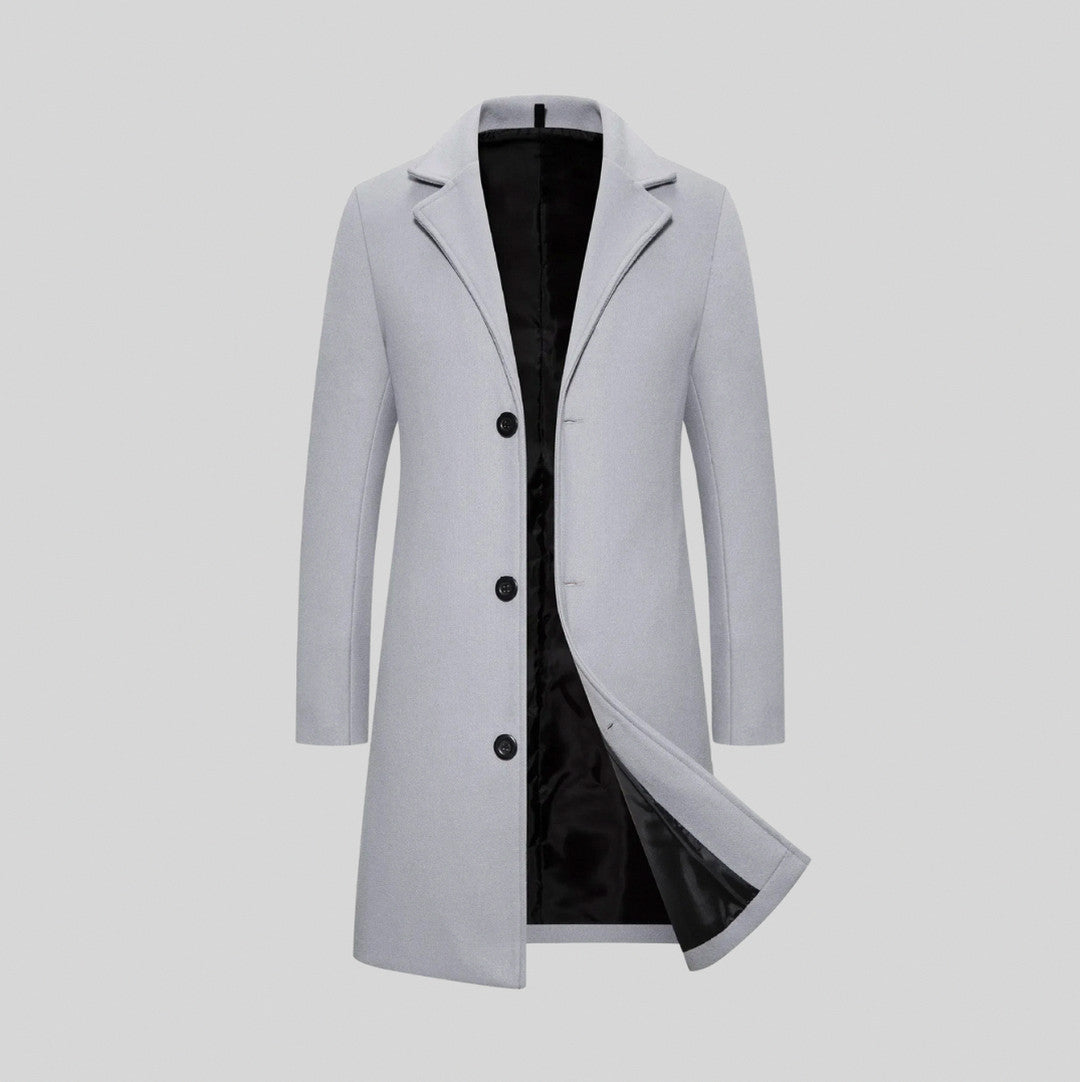Longline Notch Lapel Overcoat