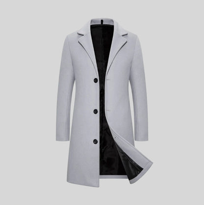 Longline Notch Lapel Overcoat
