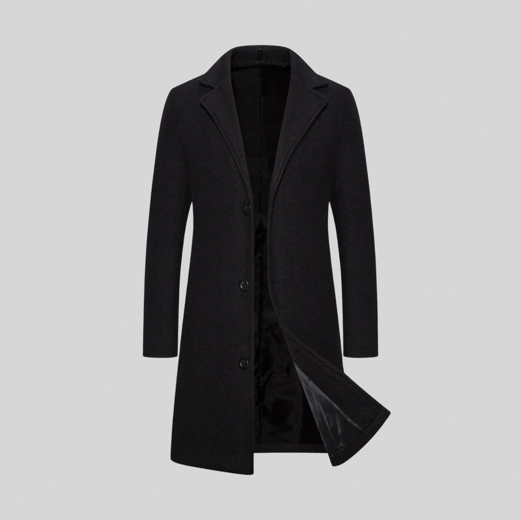Longline Notch Lapel Overcoat