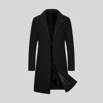 Longline Notch Lapel Overcoat