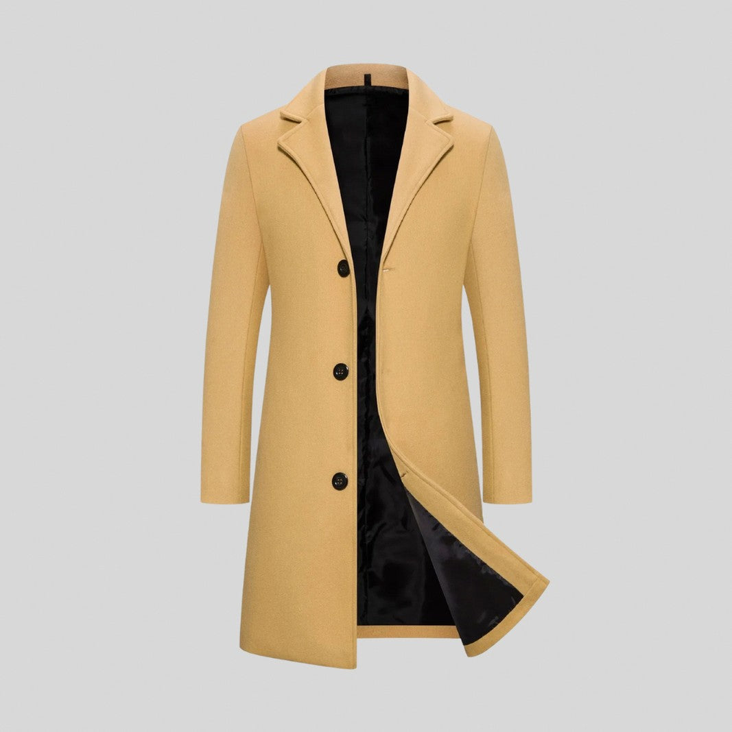 Longline Notch Lapel Overcoat