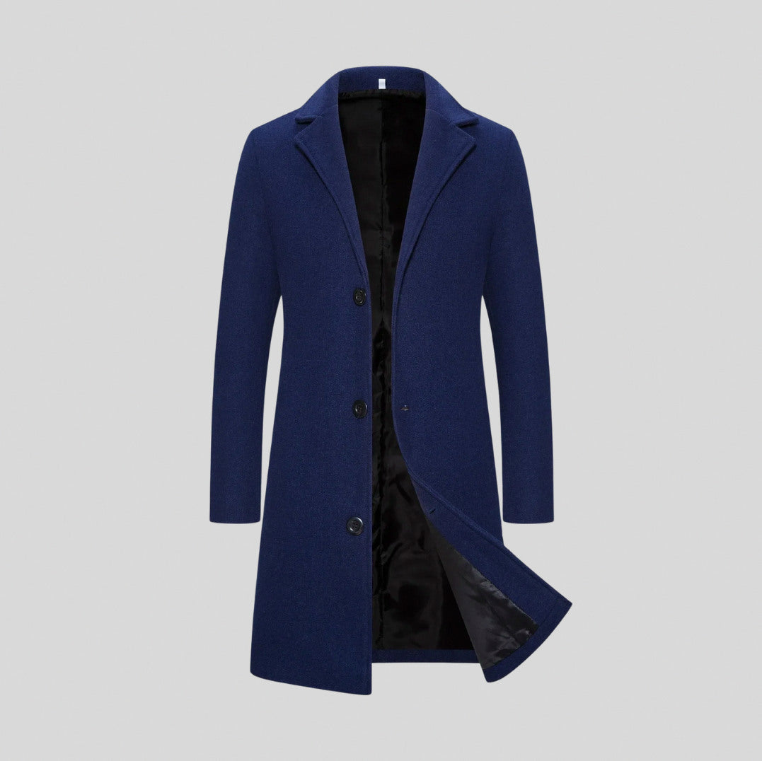Longline Notch Lapel Overcoat