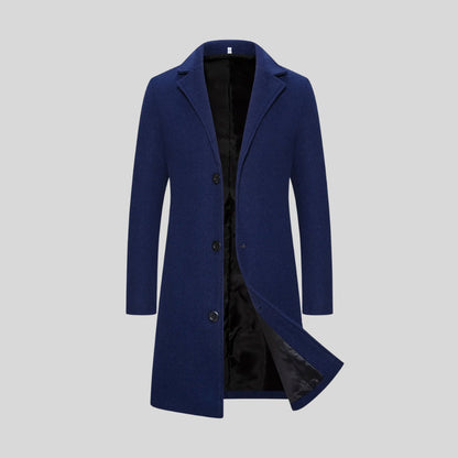 Longline Notch Lapel Overcoat