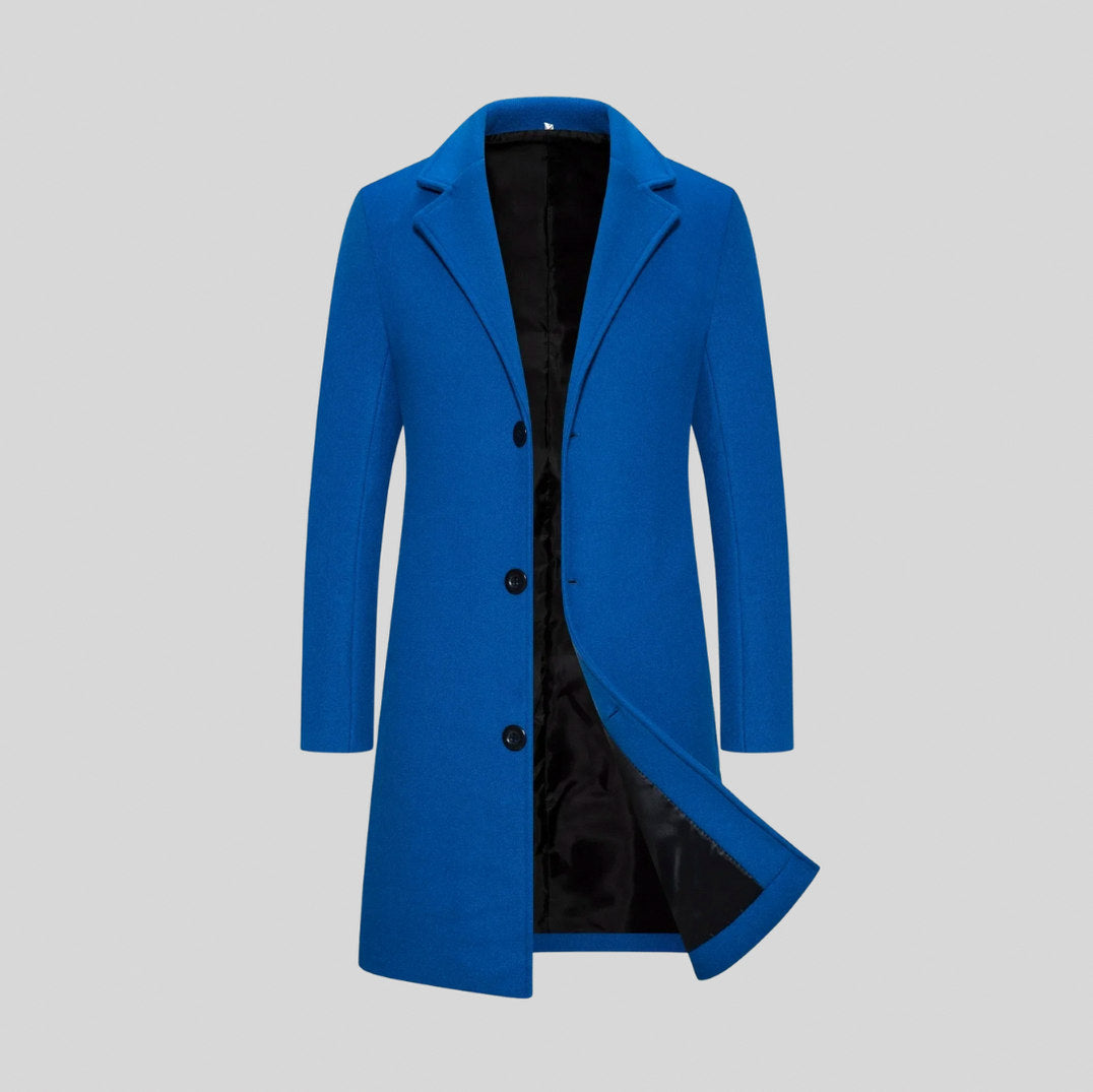 Longline Notch Lapel Overcoat